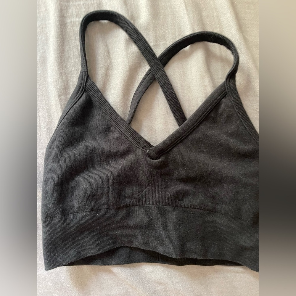 Alo Yoga Black Cross-back Sports Bra